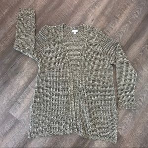 Olive/cream cardigan